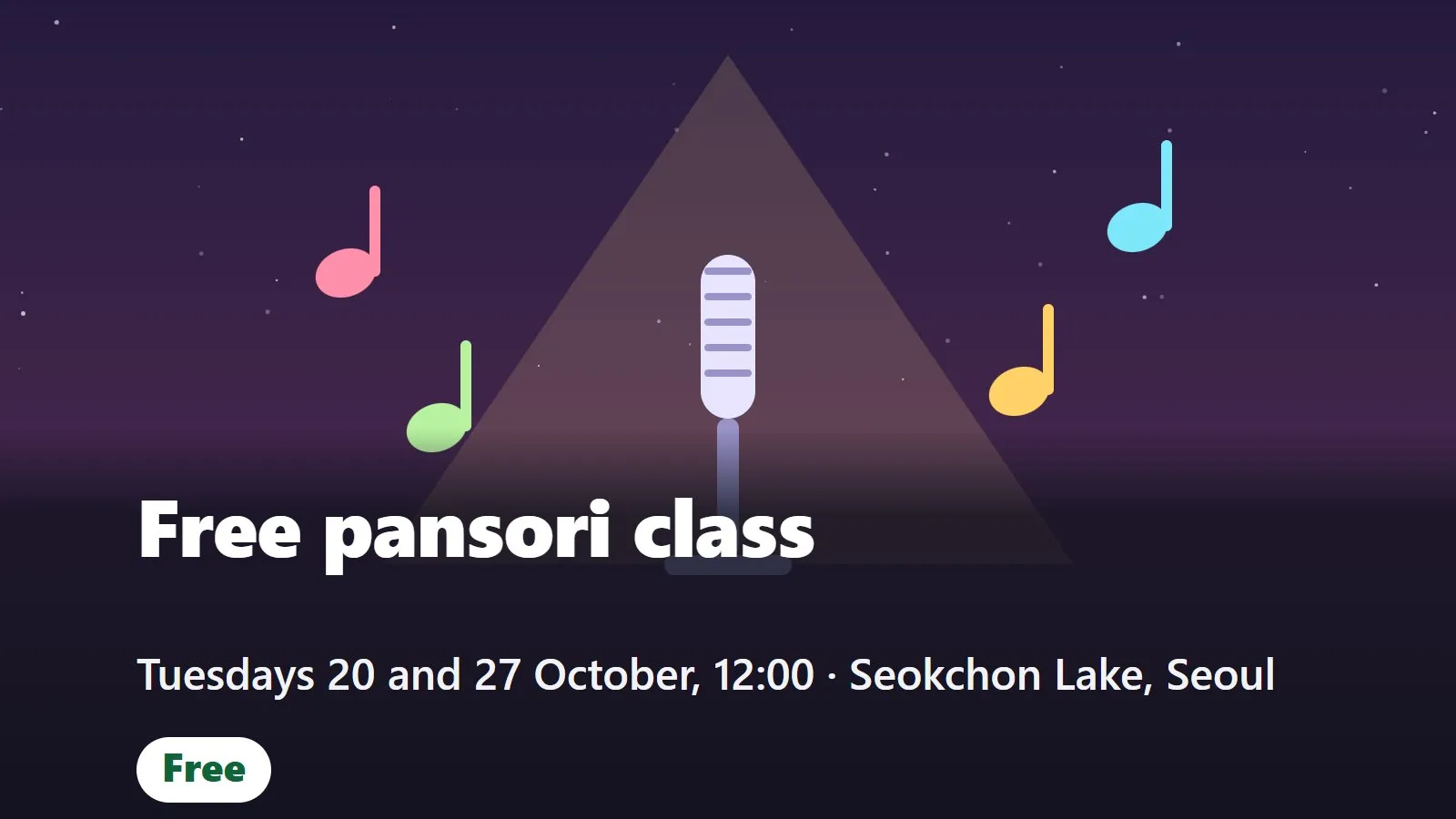 Free pansori class at Seokchon Lake (판소리 원데이 클래스)