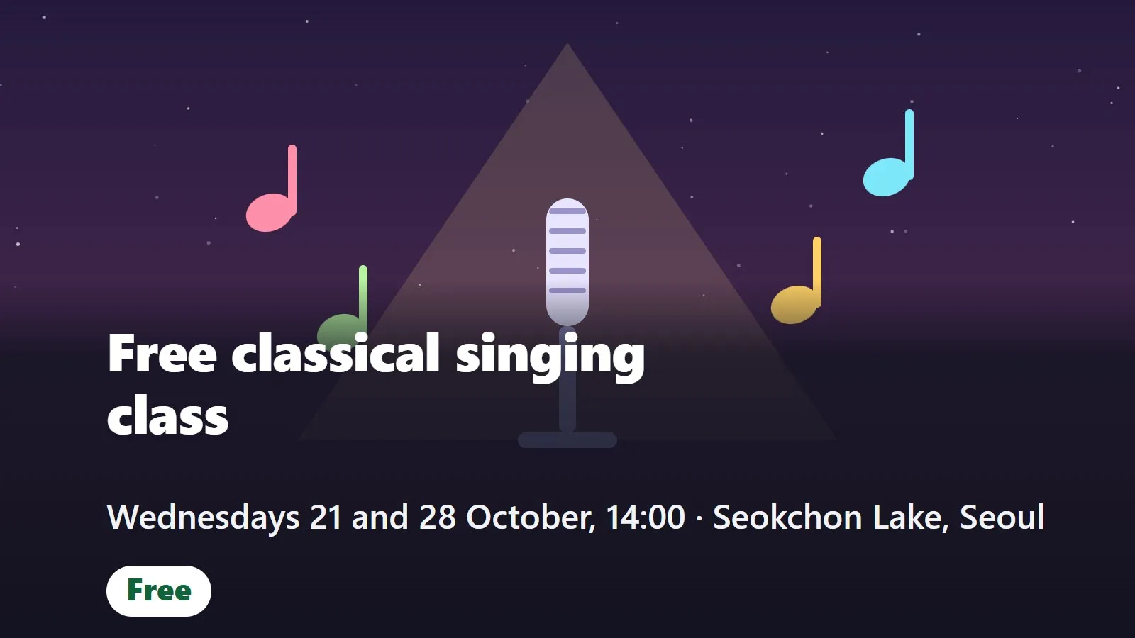 Free classical singing class at Seokchon Lake (클래식 성악 원데이 클래스)